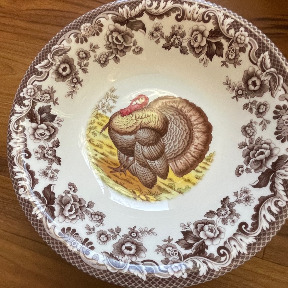 Spode soup, salad,  or pasta bowls woodland  Turkey Design 5 quantity set of 5